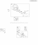 Air Cleaner Blower Housing Exhaust System Diagram and Parts List for 218807-0112-E1  Briggs and Stratton Engine